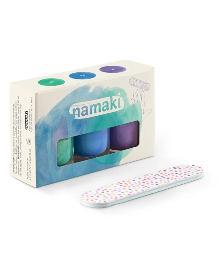 Kinder Nagellack 3er Set "Polarlichter" mit Nagelfeile Inhalt 3 x 7,5 ml