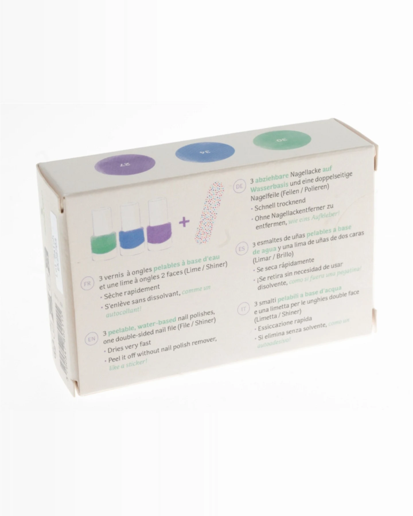 Kinder Nagellack 3er Set "Polarlichter" mit Nagelfeile Inhalt 3 x 7,5 ml – Ansicht 2