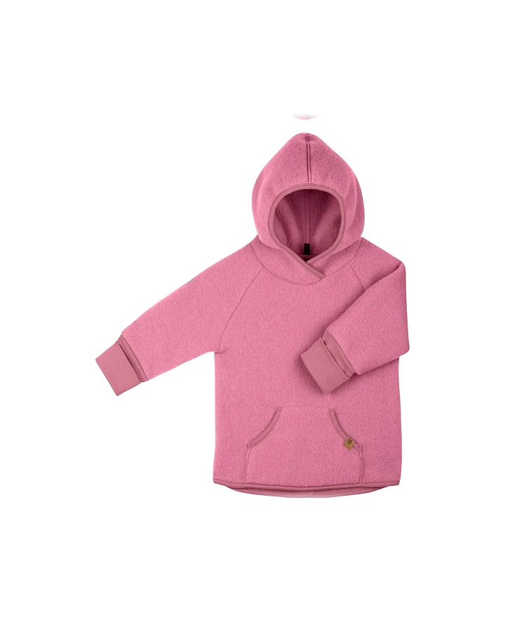PURE PURE by Bauer Kinder Pullover mit Kapuze Hoodie Bio-Merinowolle Fleece dusty pink Gr. 110/116