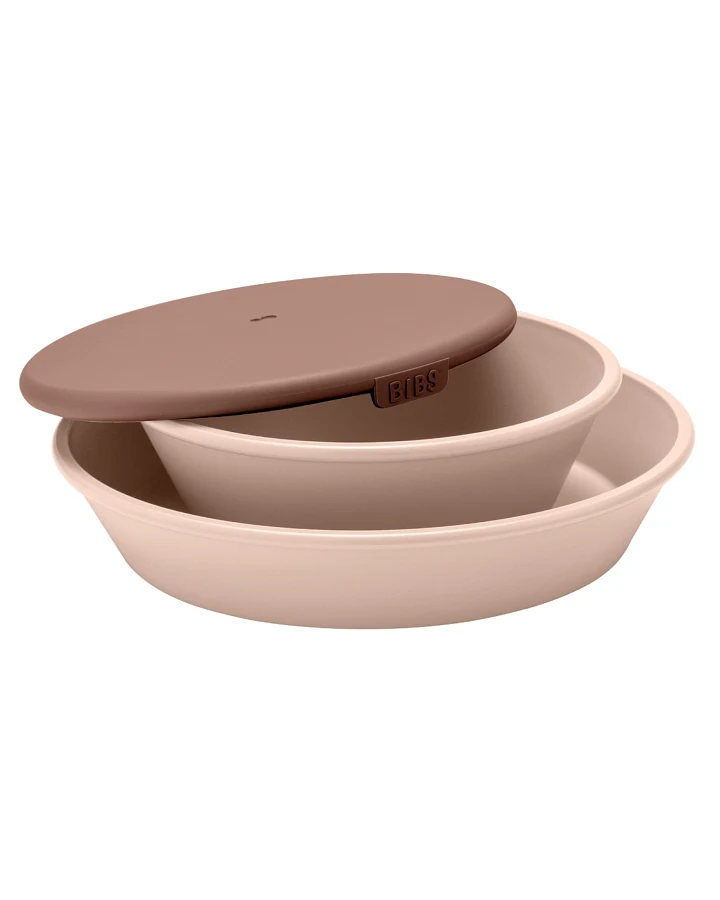 BIBS Kindergeschirr, 3-teilig - blush Maße 18,5 x 3,5 cm und 15 x 4,5 cm