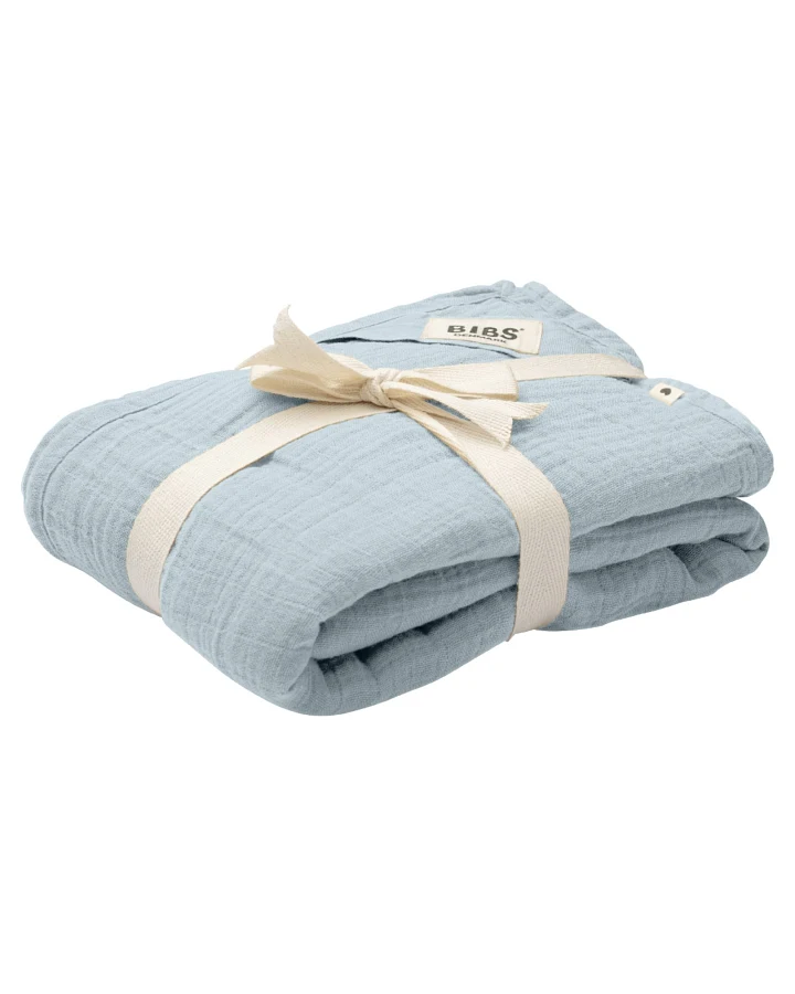 BIBS Pucktuch Bio-Baumwolle Musselin Baby Blue Maße 120 x 120 cm