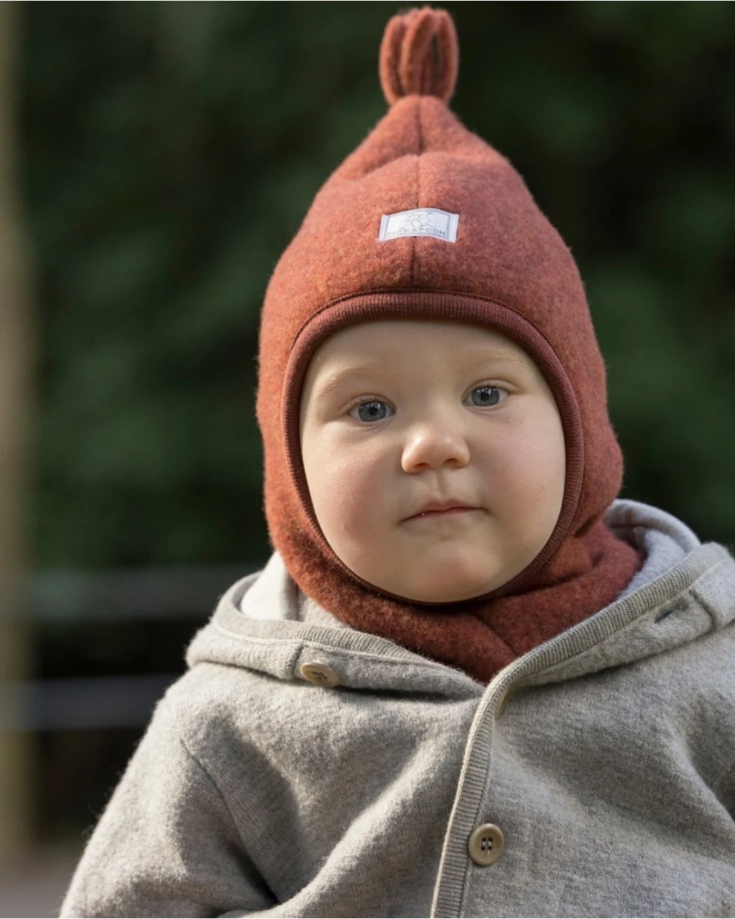 Pickapooh Baby und Kinder Schlupfmütze Mara Bio-Schurwolle Fleece redwood Gr.48 – Ansicht 2