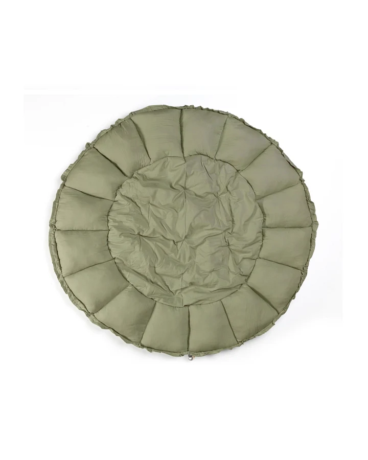3-in-1 Krabbeldecke, Nestchen, Aufbewahrung Bio-Baumwolle grün Durchmesser ca. 130 cm
