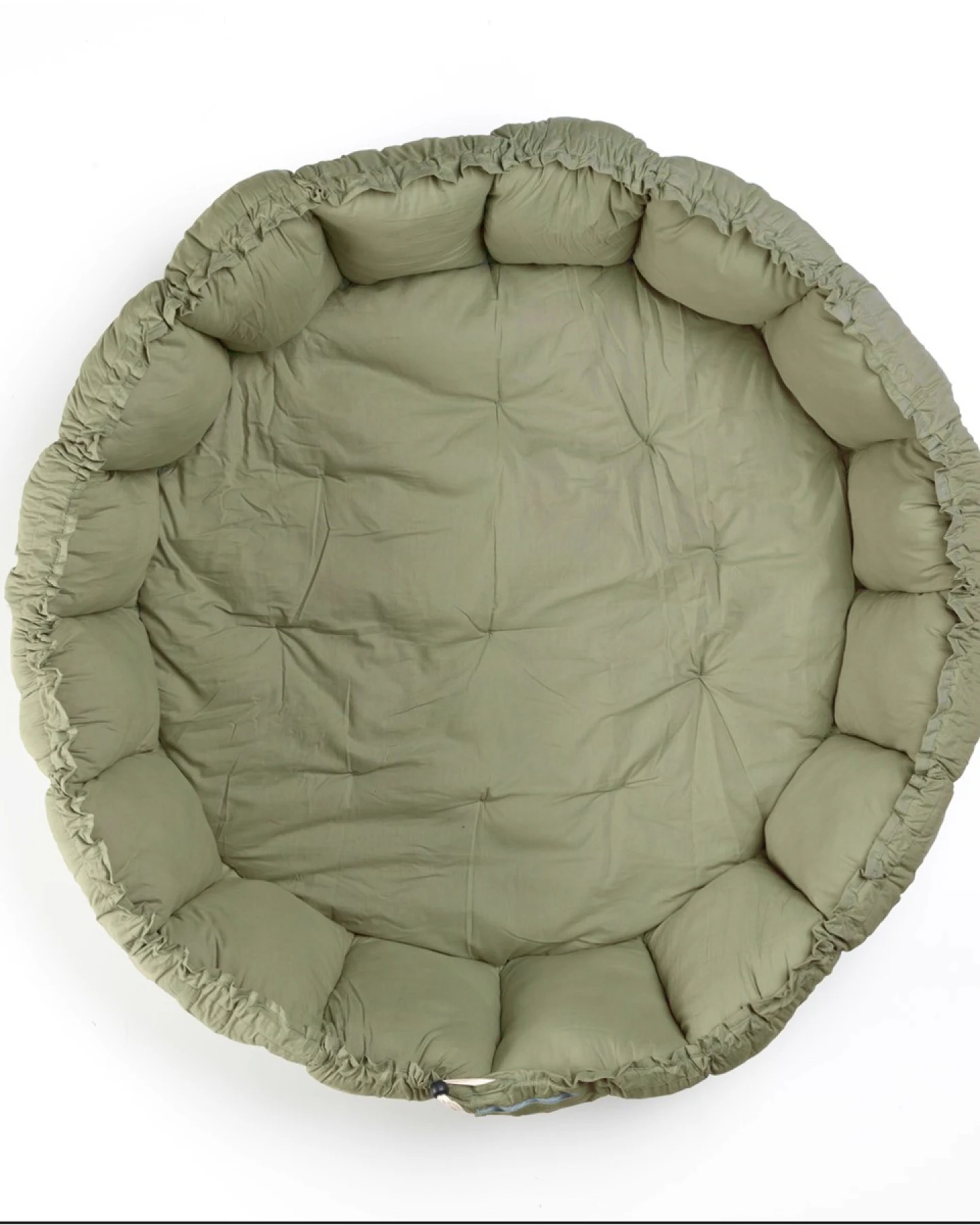 3-in-1 Krabbeldecke, Nestchen, Aufbewahrung Bio-Baumwolle grün Durchmesser ca. 130 cm – Ansicht 2