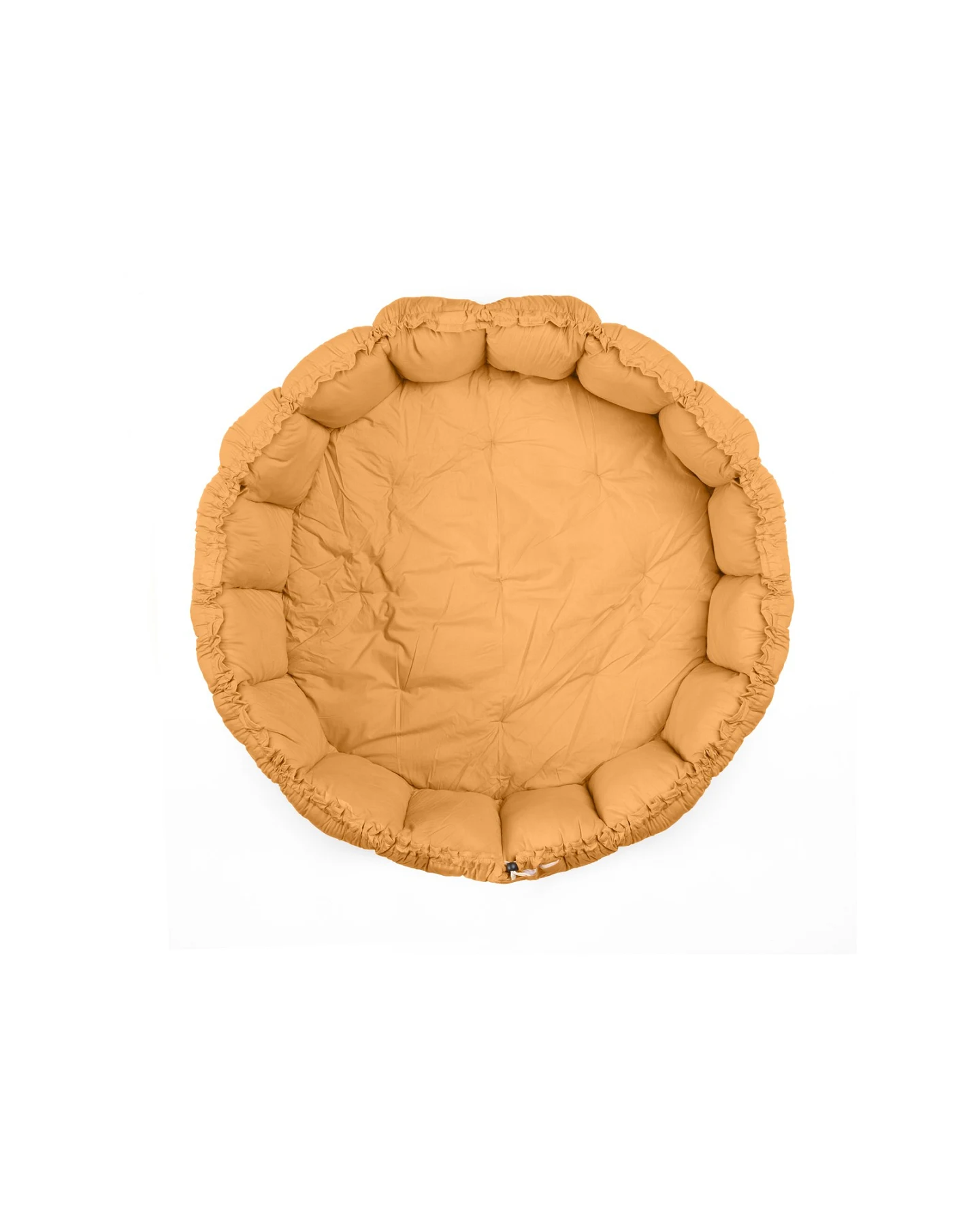 3-in-1 Krabbeldecke, Nestchen, Aufbewahrung Bio-Baumwolle gelb Durchmesser ca. 130 cm – Ansicht 2