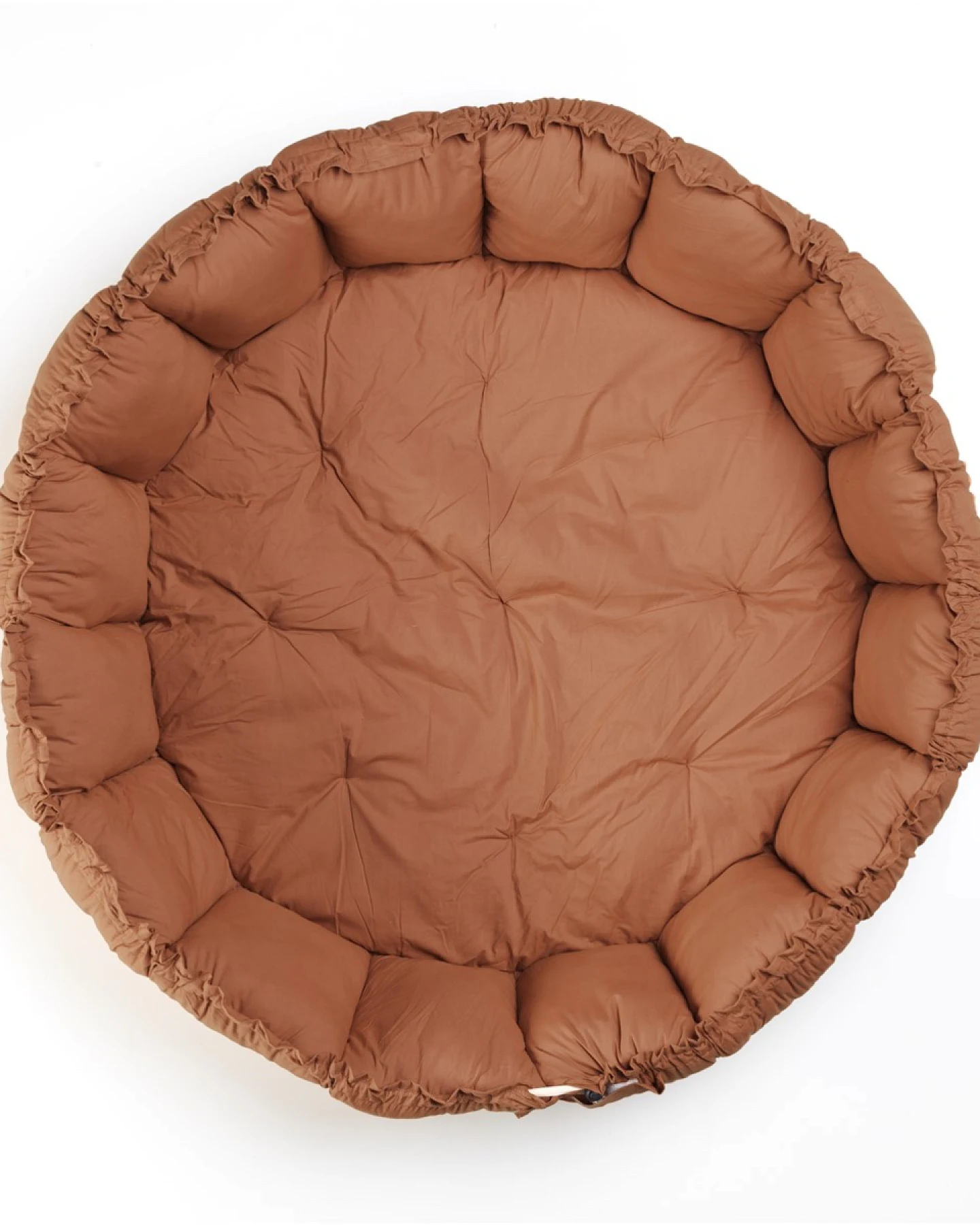 3-in-1 Krabbeldecke, Nestchen, Aufbewahrung Bio-Baumwolle braun Durchmesser ca. 130 cm – Ansicht 2