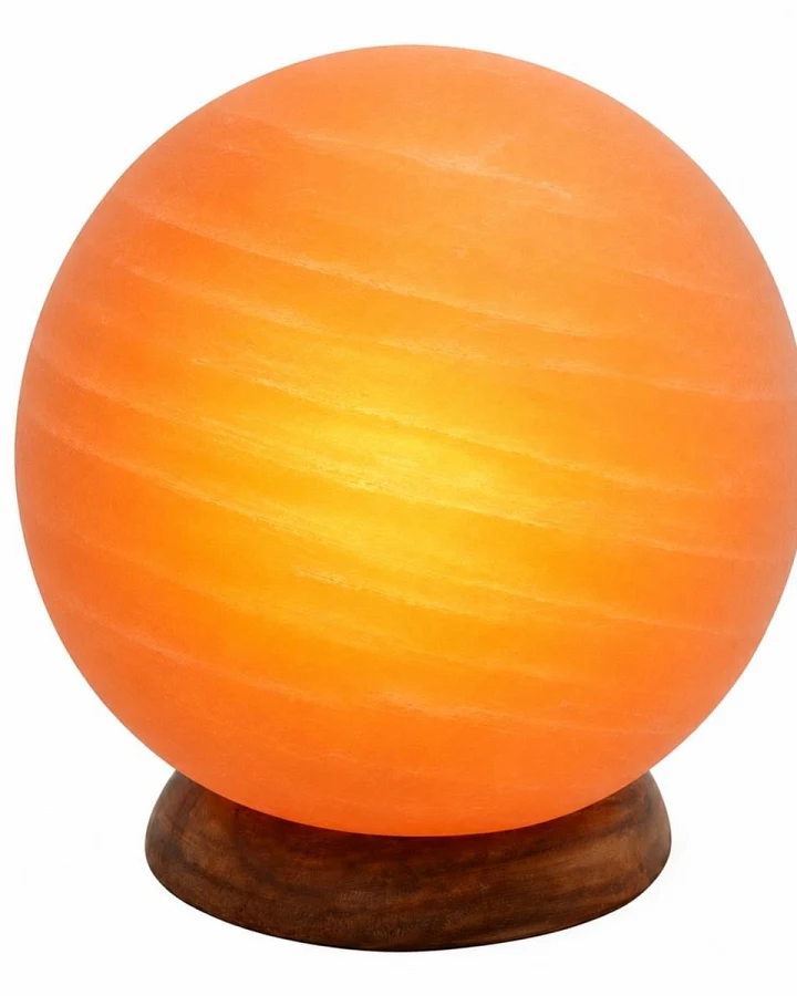 Beleuchteter Salzkristall "Planet" Durchmesser ca. 14 cm, Gewicht ca. 3 kg