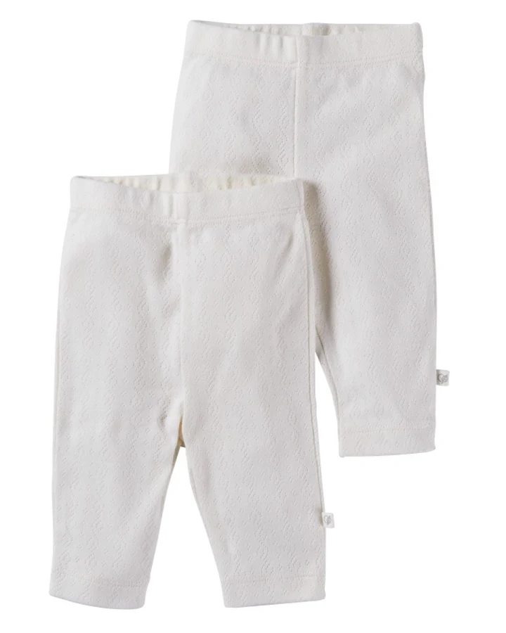Baby und Kinder Leggings Bio-Baumwolle 2er Set off white Gr. 62/68
