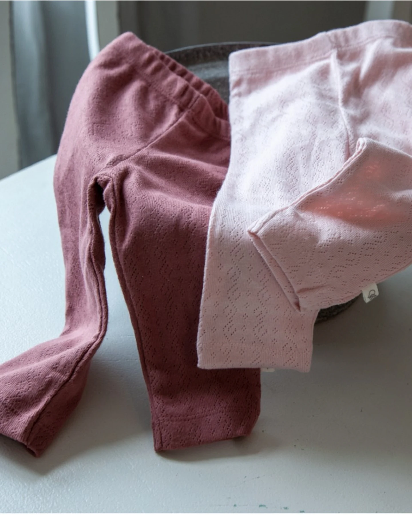 Baby und Kinder Leggings Bio-Baumwolle 2er Set rosa-beere Gr. 50/56 – Ansicht 2
