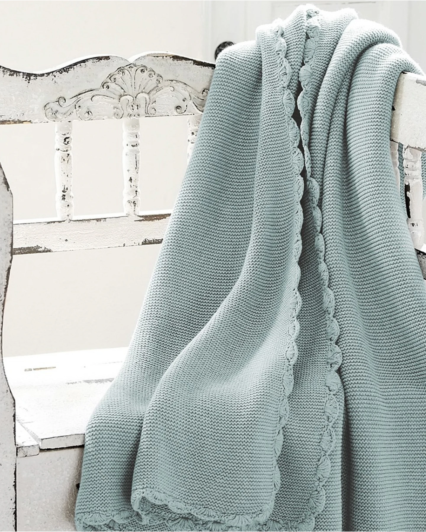 Kuscheldecke für Erwachsene Baumwolle mint cream Maße 130 x 170 cm – Ansicht 2
