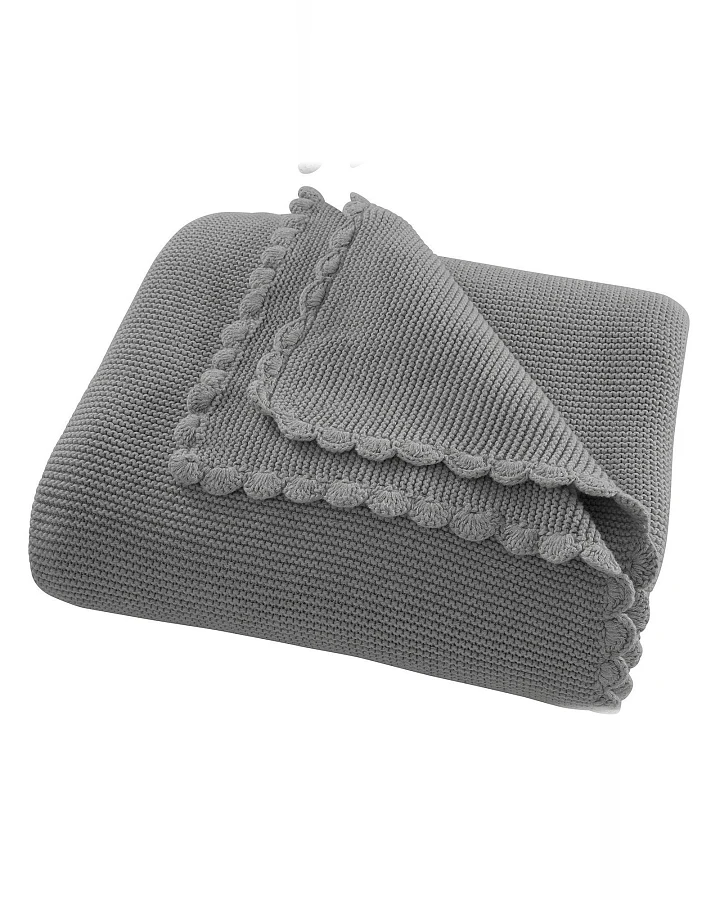 Kuscheldecke für Erwachsene Bio-Baumwolle light grey melange Maße 130 x 170 cm
