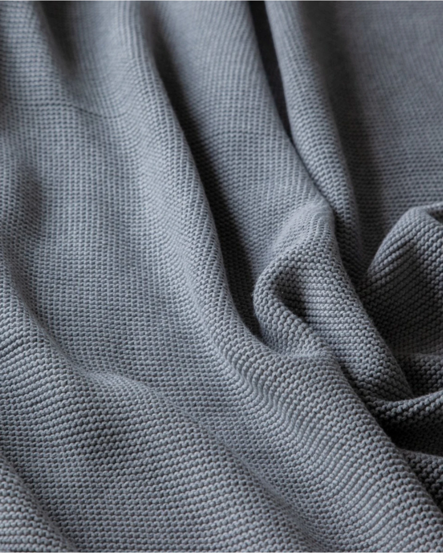 Kuscheldecke für Erwachsene Bio-Baumwolle light grey melange Maße 130 x 170 cm – Ansicht 2