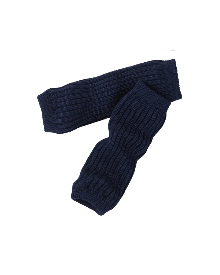 Kinder Stulpen Bio-Schurwolle marine Länge 25 cm
