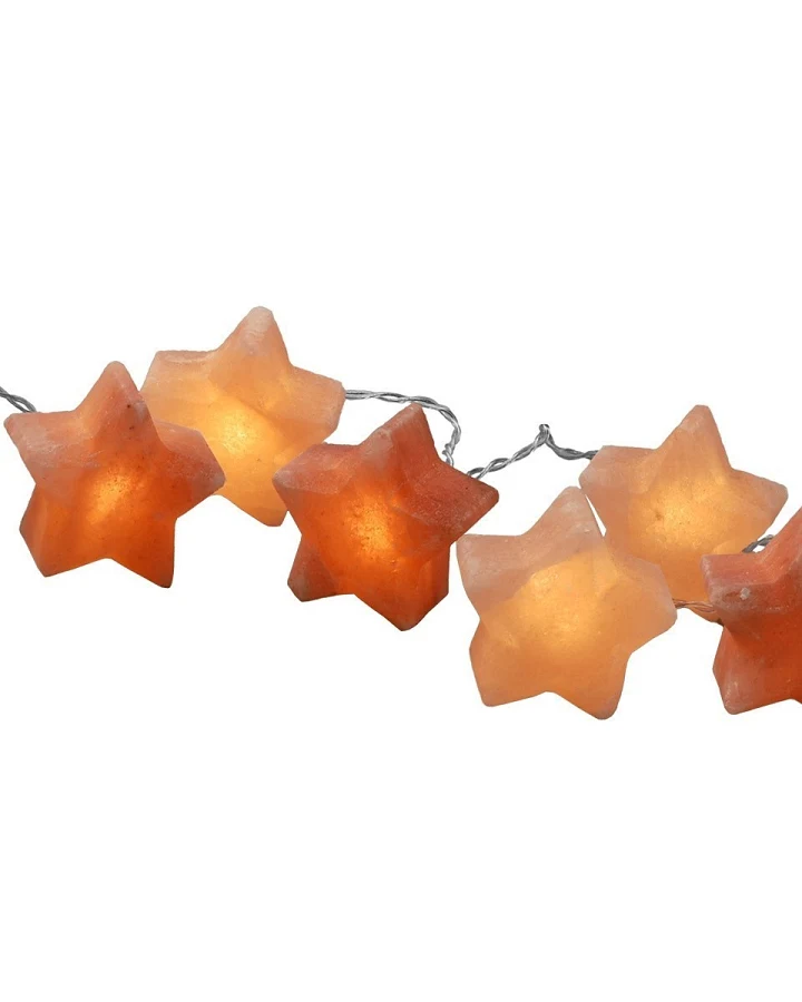 LED-Lichterkette Beleuchtete Salzkristalle Sterne Länge ca. 160 cm, Gewicht ca. 1200 g