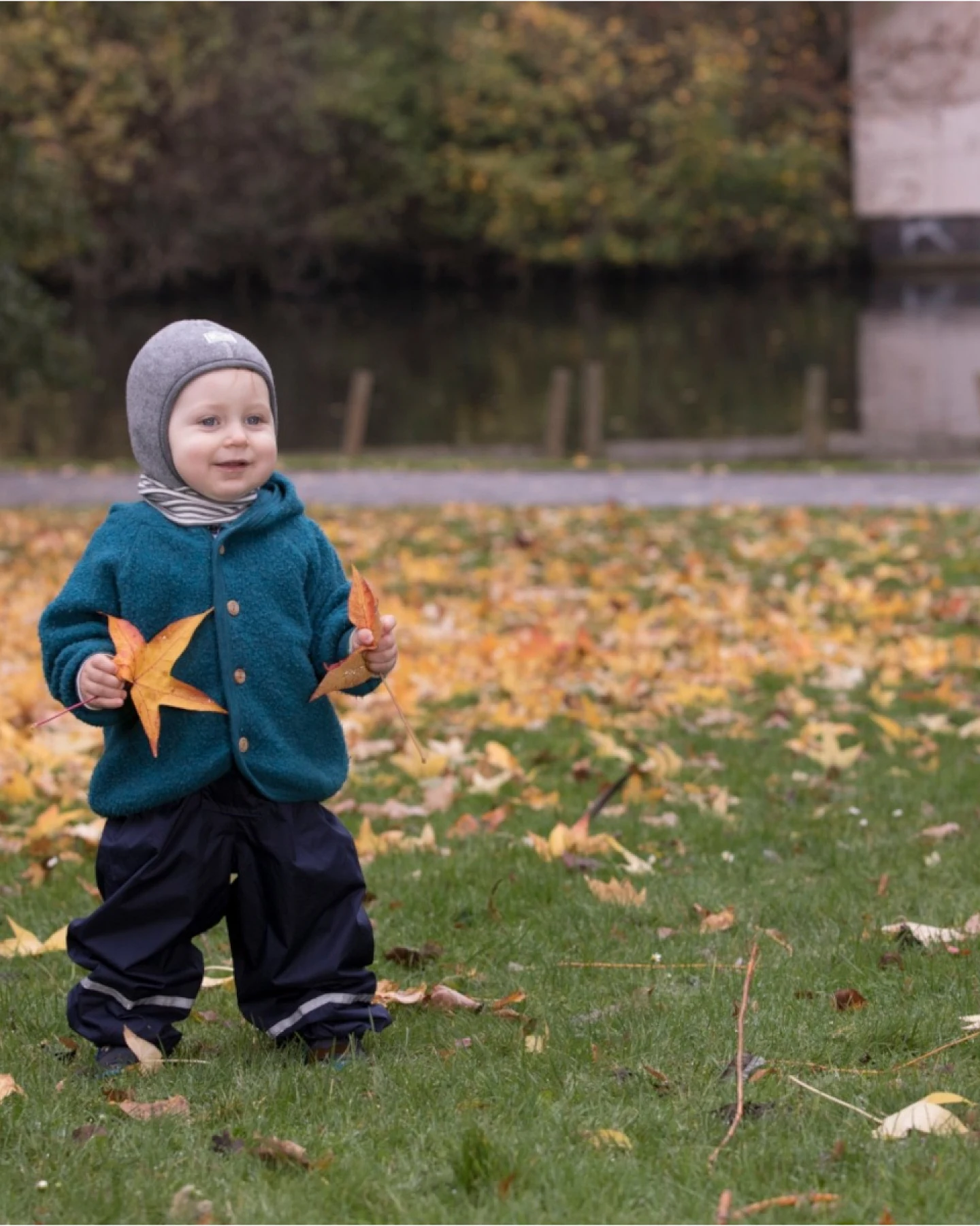 Pickapooh Baby und Kinder Schlupfmütze Schlüpfli Wolle Seide Fleece grau Gr.48 – Ansicht 2