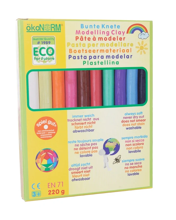 ökoNORM Bunte Knete 10 Farben;220 g