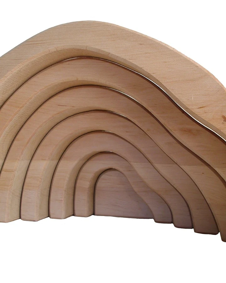 Krippe aus Erlenholz, 7-teilig Maße 40 x 21 cm