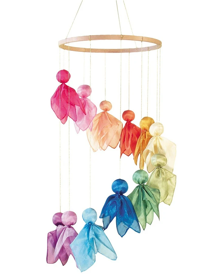 Baby Mobile Feentanz Bastelset, Seide, Regenbogenfarben 12 Feen