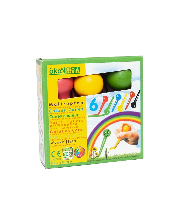 ökoNORM Maltropfen, Wachsmalstifte für Kinder, bunt 6er-Packung