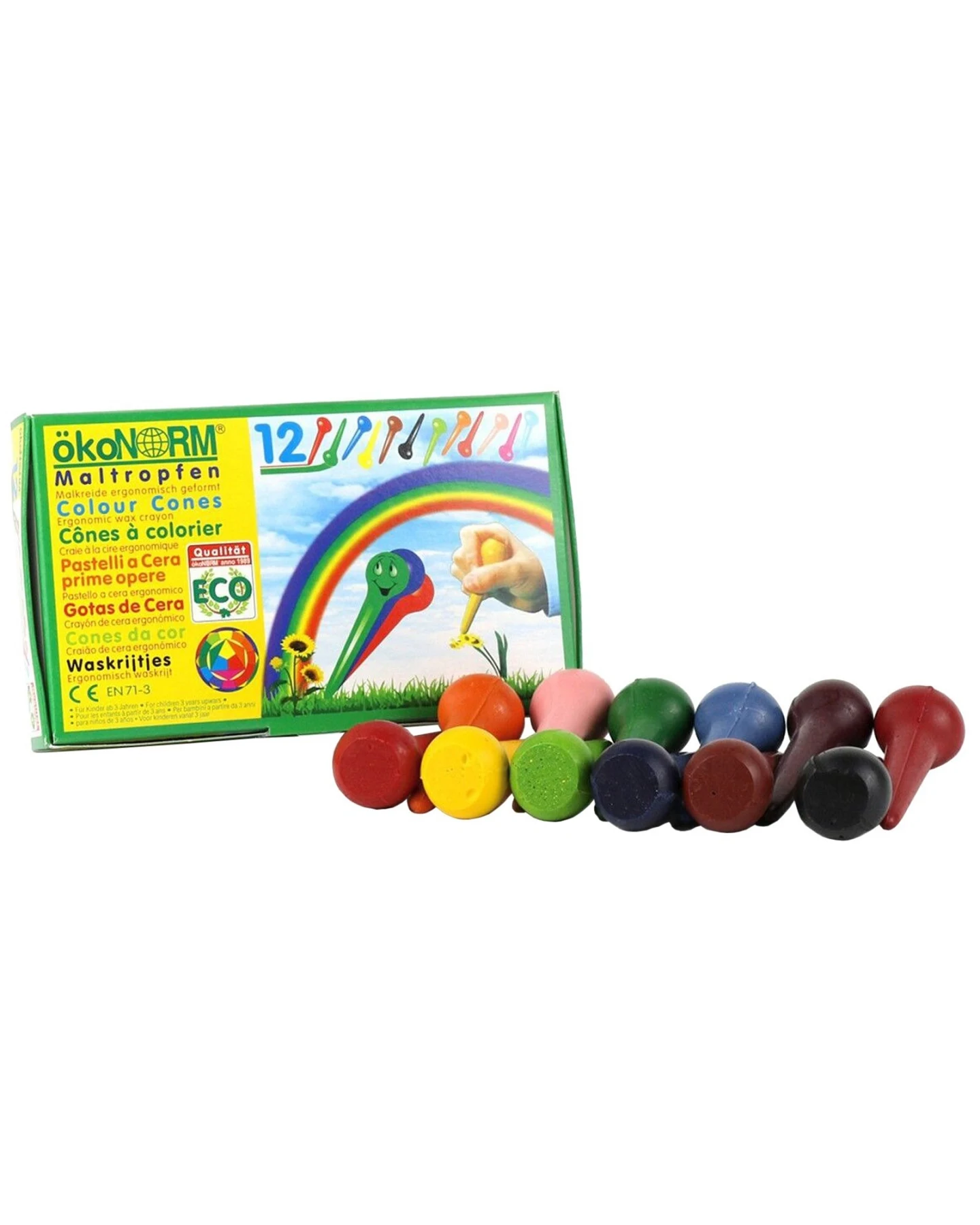 ökoNORM Maltropfen, Wachsmalstifte für Kinder 12er-Packung – Ansicht 2