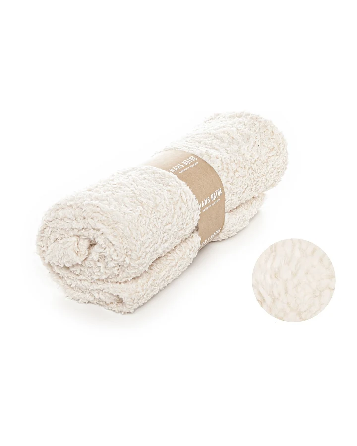 Stillkissenbezug Baumwoll-Teddyplüsch natur Länge 160 cm