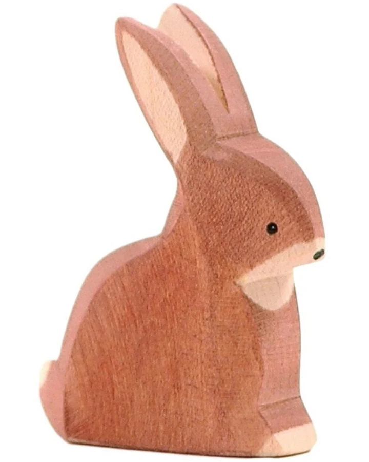 Produktseite: Ostheimer Hase (sitzend) 6,5 cm Laubholz, handgeschnitzt und lasiert