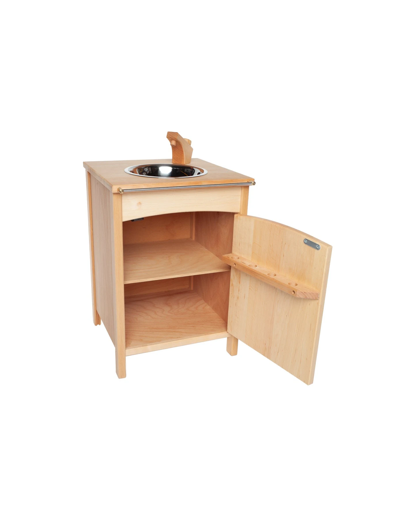 Kinderspüle für die Kinderküche, massives Erlenholz, geölt Maße 50 x 35 x 35 cm – Ansicht 2