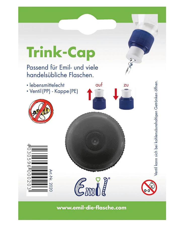 Emil Trink-Cap Schwarz 1Stk. Verblistert nur für 0,3l + 0,4l + 0,6l