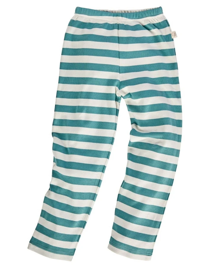 Kinder Leggings Bio-Baumwolle grün-off white Gr.98/104