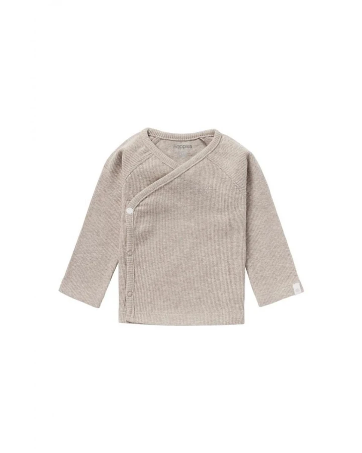 Wickelshirt Langarm Nanyuki taupe melange rip Gr. 44