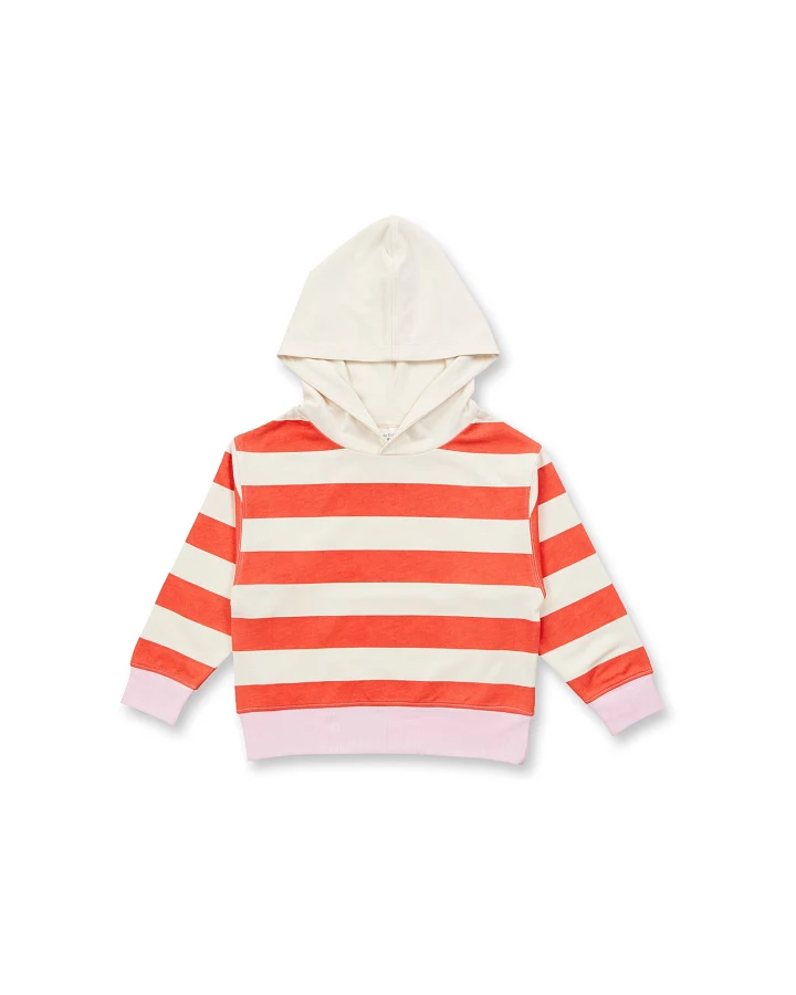 Sense Organics Kinder Pullover mit Kapuze coral stripes Gr.92 (18-24 Monate)
