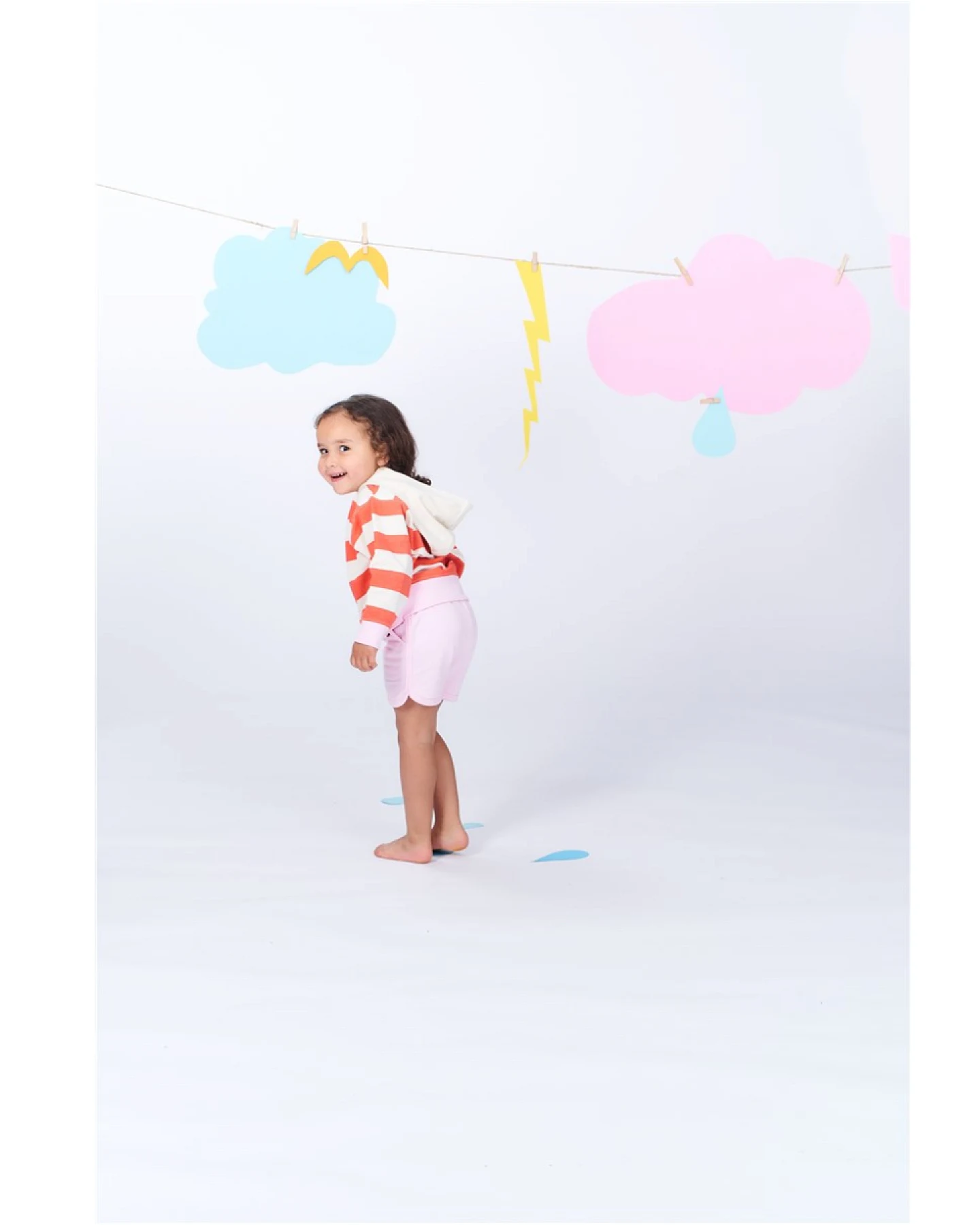 Sense Organics Kinder Pullover mit Kapuze coral stripes Gr.98 (2-3 Jahre) – Ansicht 2