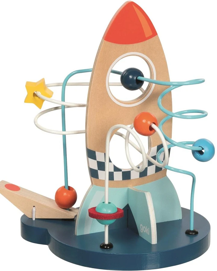 goki Motorikschleife Weltall Orbit 21, bunt lackiert Maße 19,5 x 14 x 21,4 cm