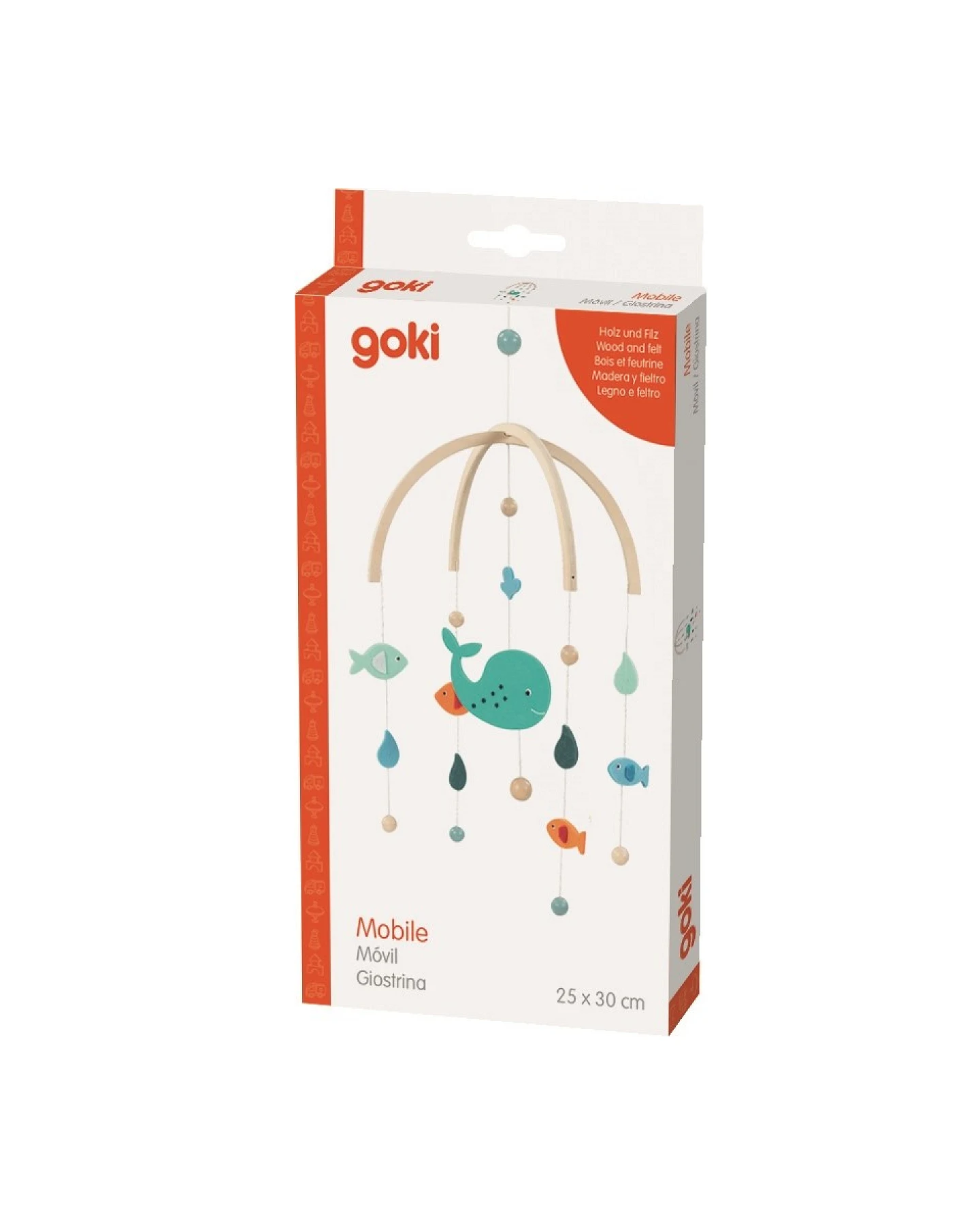 goki Mobile aus Holz und Filz Wal Maße 25 x 30 cm – Ansicht 2
