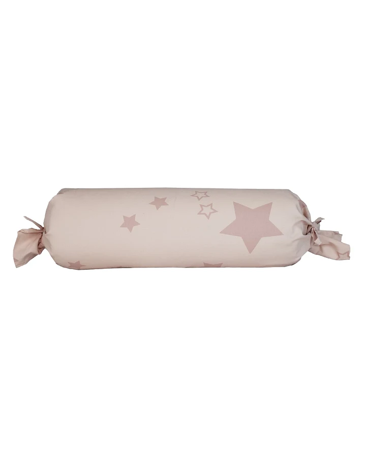 Bezug Nackenrolle Perkal Bio-Baumwolle Sterne rosa Maße 68 x 24 cm