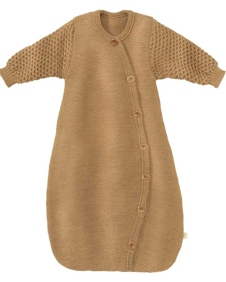 Disana Schlafsack Baby Langarm Bio-Merinowolle karamell Gr. 2 (Länge ca. 75 cm)