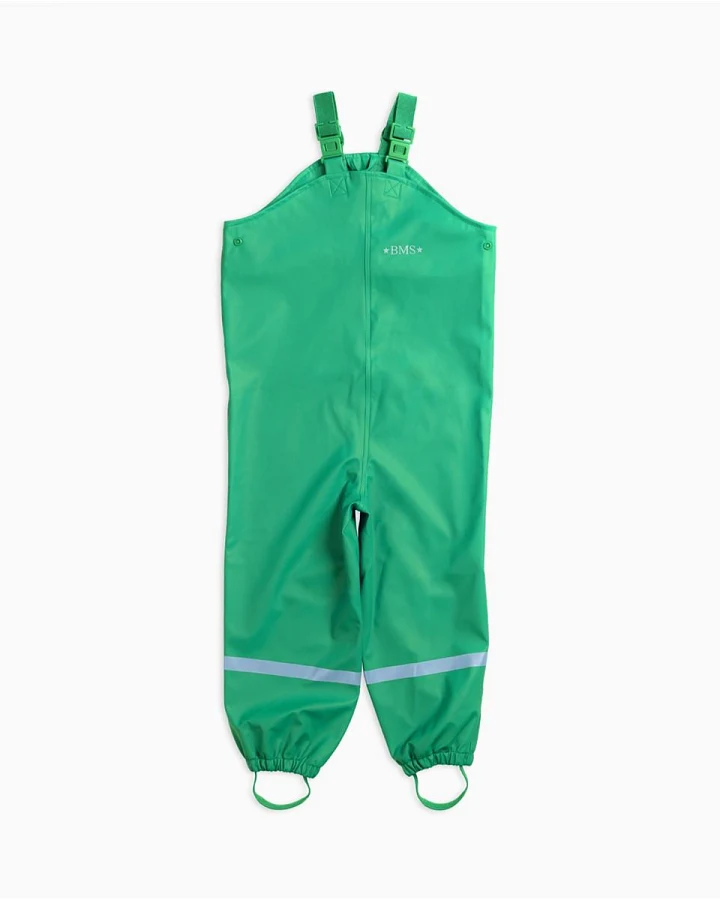 BMS Kinder Buddelhose Regenhose mit Latz Räuberwald SoftSkin grün Gr.92