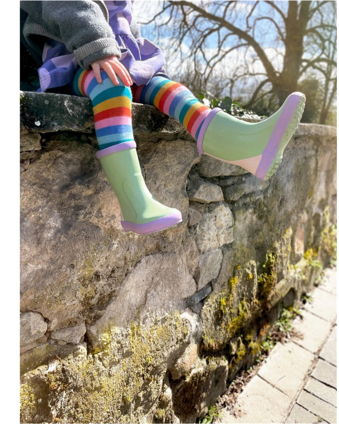 Kinder Gummistiefel "Beppo" Naturkautschuk mint-lila Gr.24 – Ansicht 2