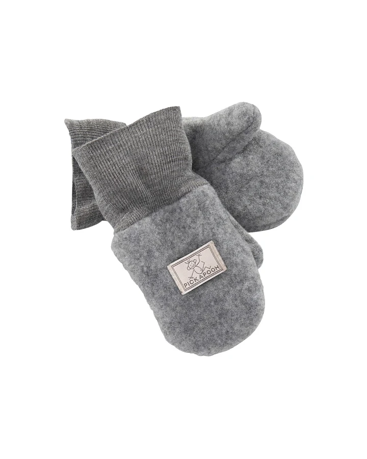 Pickapooh Kinder Fäustlinge Bio-Schurwolle Fleece dunkelgrau Gr.3 (2 bis 4 Jahre)