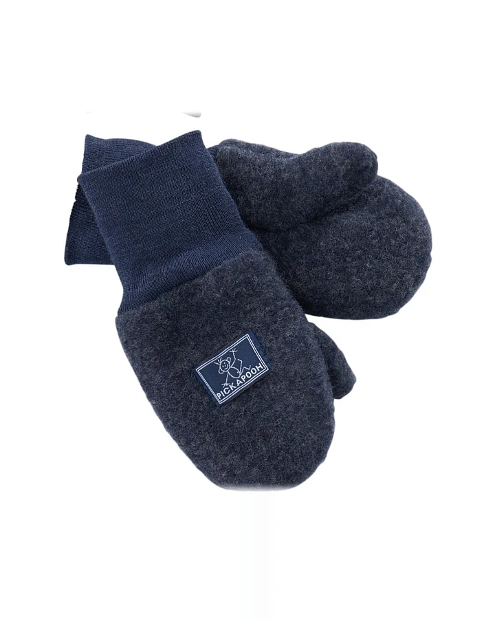 Pickapooh Kinder Fäustlinge Bio-Schurwolle Fleece marine Gr.3 (2 bis 4 Jahre)