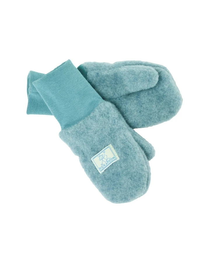 Pickapooh Kinder Fäustlinge Bio-Schurwolle Fleece sea green Gr.3 (2 bis 4 Jahre)