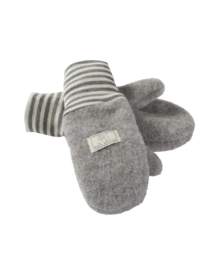 Pickapooh Kinder Fäustlinge Bio-Merinowolle Fleece grau Gr.3 (2 bis 4 Jahre)