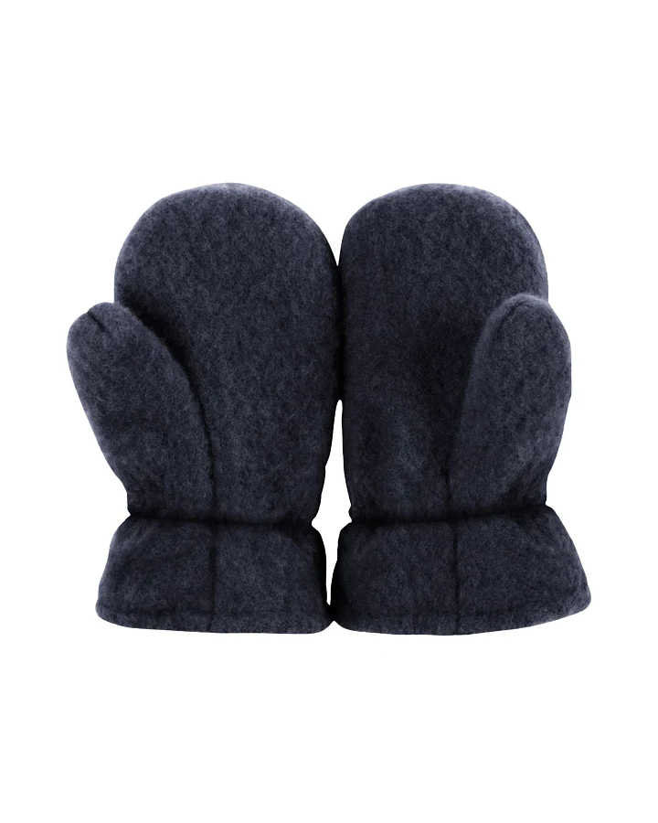 PURE PURE by Bauer Kinder Handschuhe Fäustlinge Bio-Merinowolle Fleece marine Gr.2 (12-24 Monate)