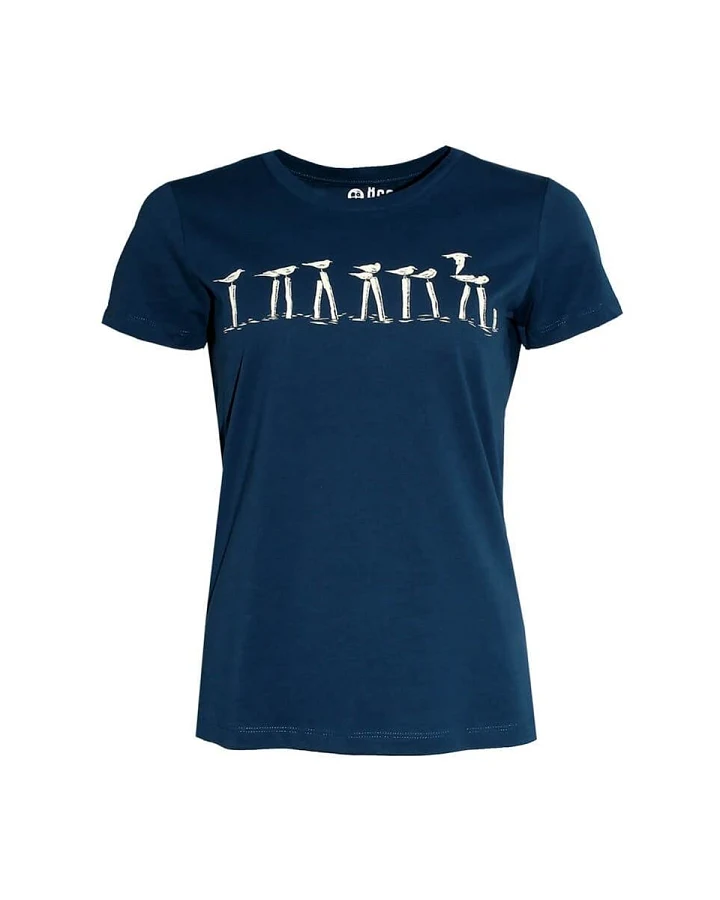 Damen T-Shirt "Vollpfosten" pfauenblau M