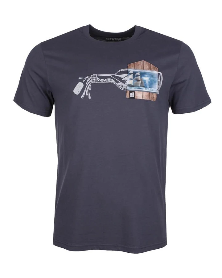 Herren T-Shirt "Buddelschüff BT" indianisches grau S