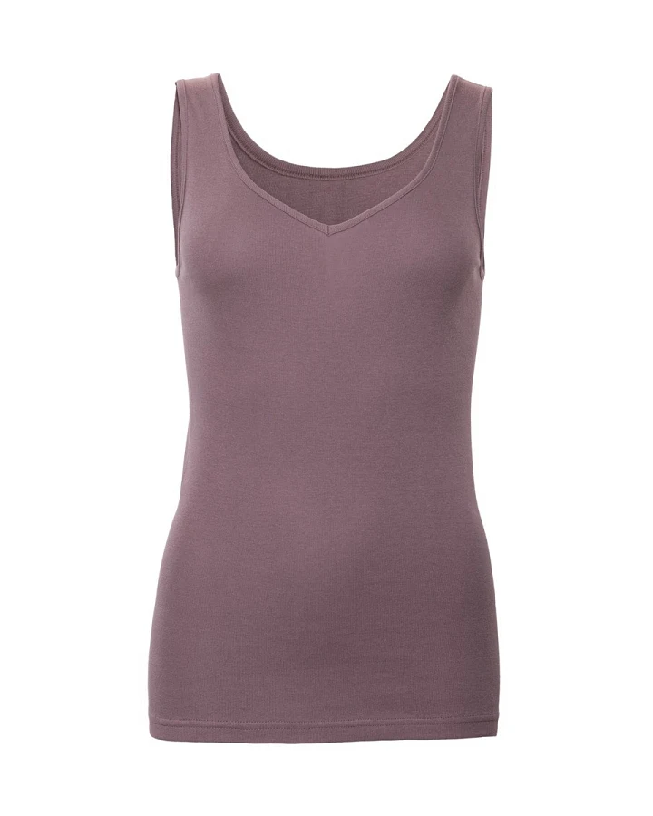 Living Crafts Damen V-Neck-Trägertop "Janine", Mauve 40/42