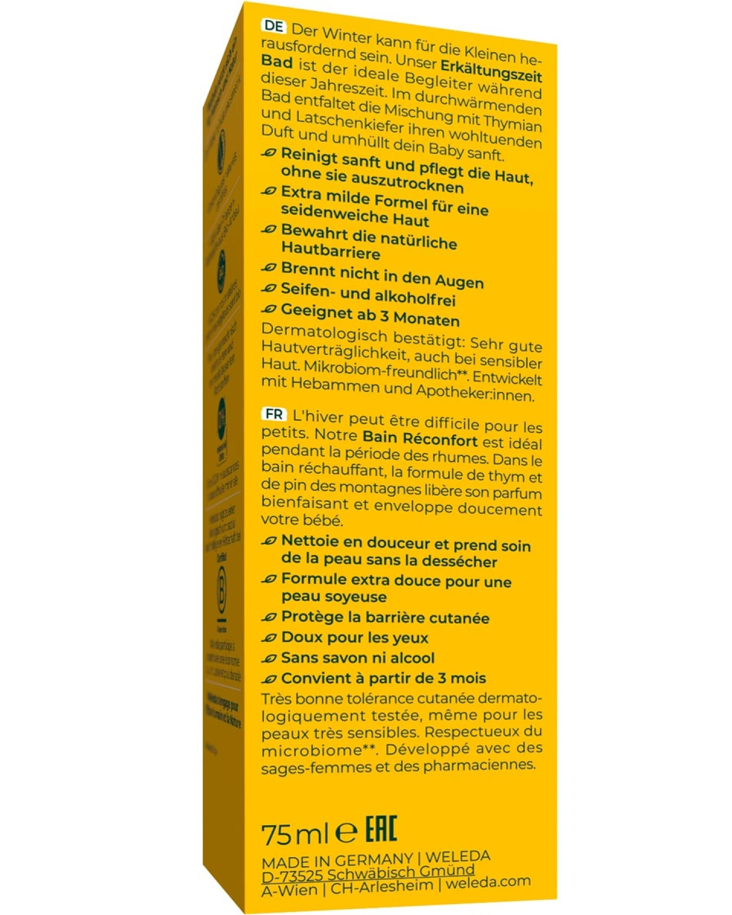 Weleda Calendula Erkältungszeit Bad 75 ml – Ansicht 2