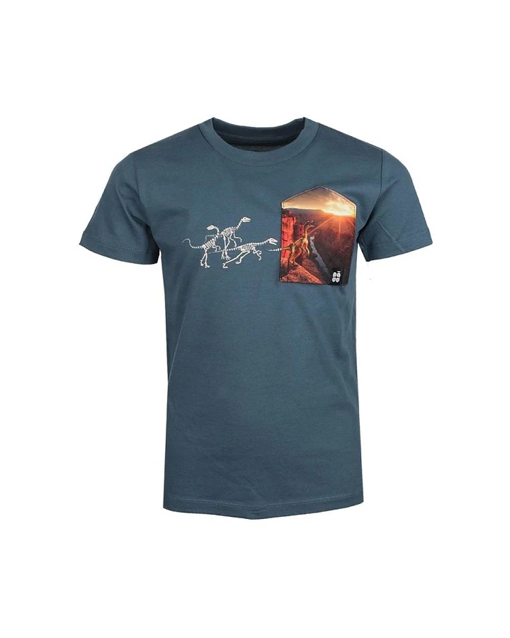 Kinder T-Shirt "Compsognathus BT" tannenblau 3-4 Jahre