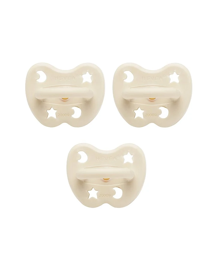 Probierset 3er-Pack Schnuller, Milky White kiefergerecht, rund, sym., ab 0 M., Naturkaut