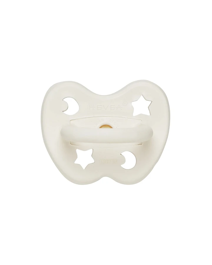 Schnuller Milky White symmetrisch Stern & Mond ab 3 Monate, Naturkautschuk